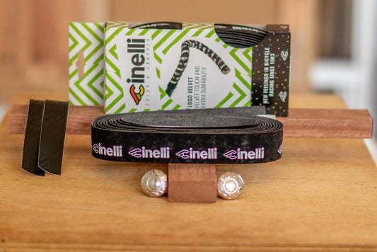 Cinelli - CINELLI Logo Velvet Black Handlebar Tape - FISHTAIL CYCLERY